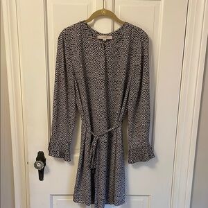 Loft Black and White Patterned Dress